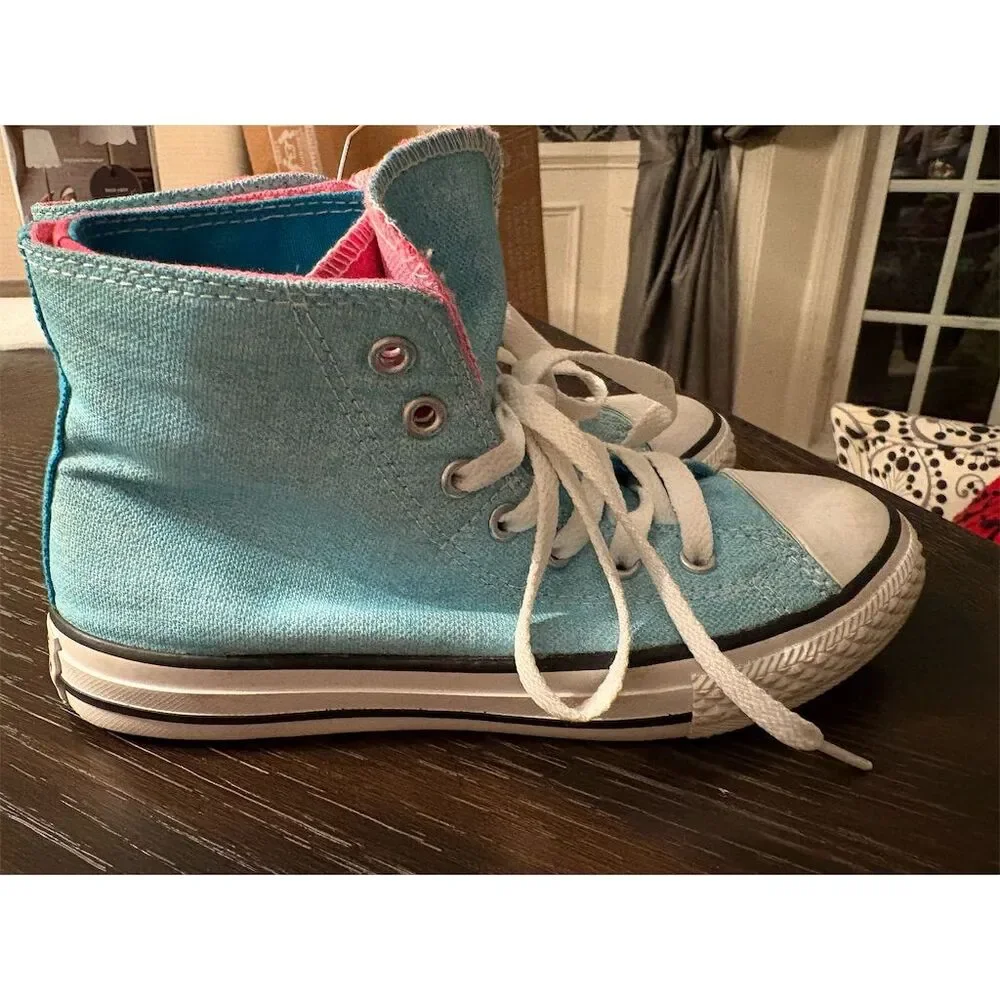 Converse Chuck Taylor‎ Double Tongue High Top Sneakers Sz 2 juniors Vintage 1980